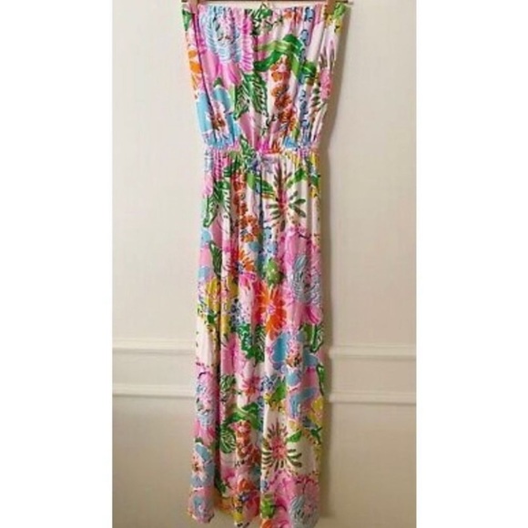 Lilly Pulitzer for Target Strapless Nosey Posey Maxi Dress - Picture 1 of 12